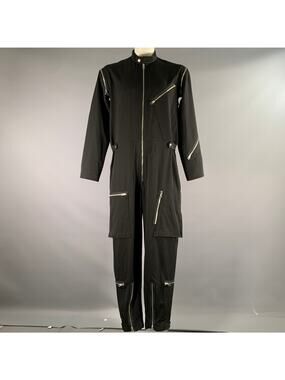 JIL SANDER Size 38 Black Wool Zip Up Jumpsuits & Overalls